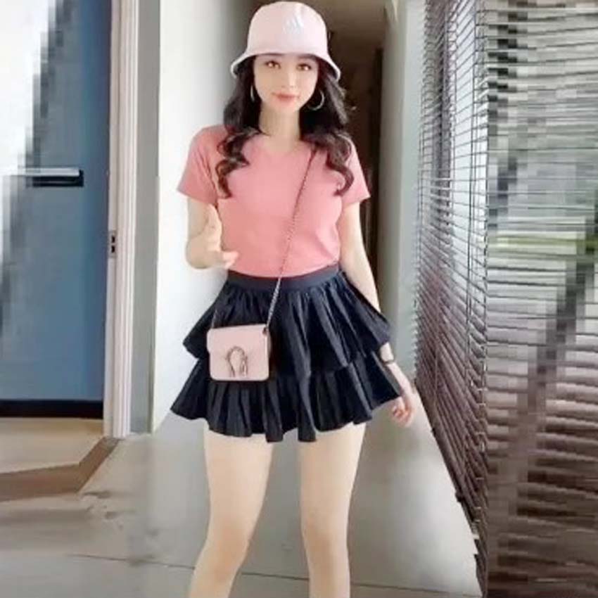Chân Váy Xòe Xếp Ly Lưng Cao Thời Trang Công Sở