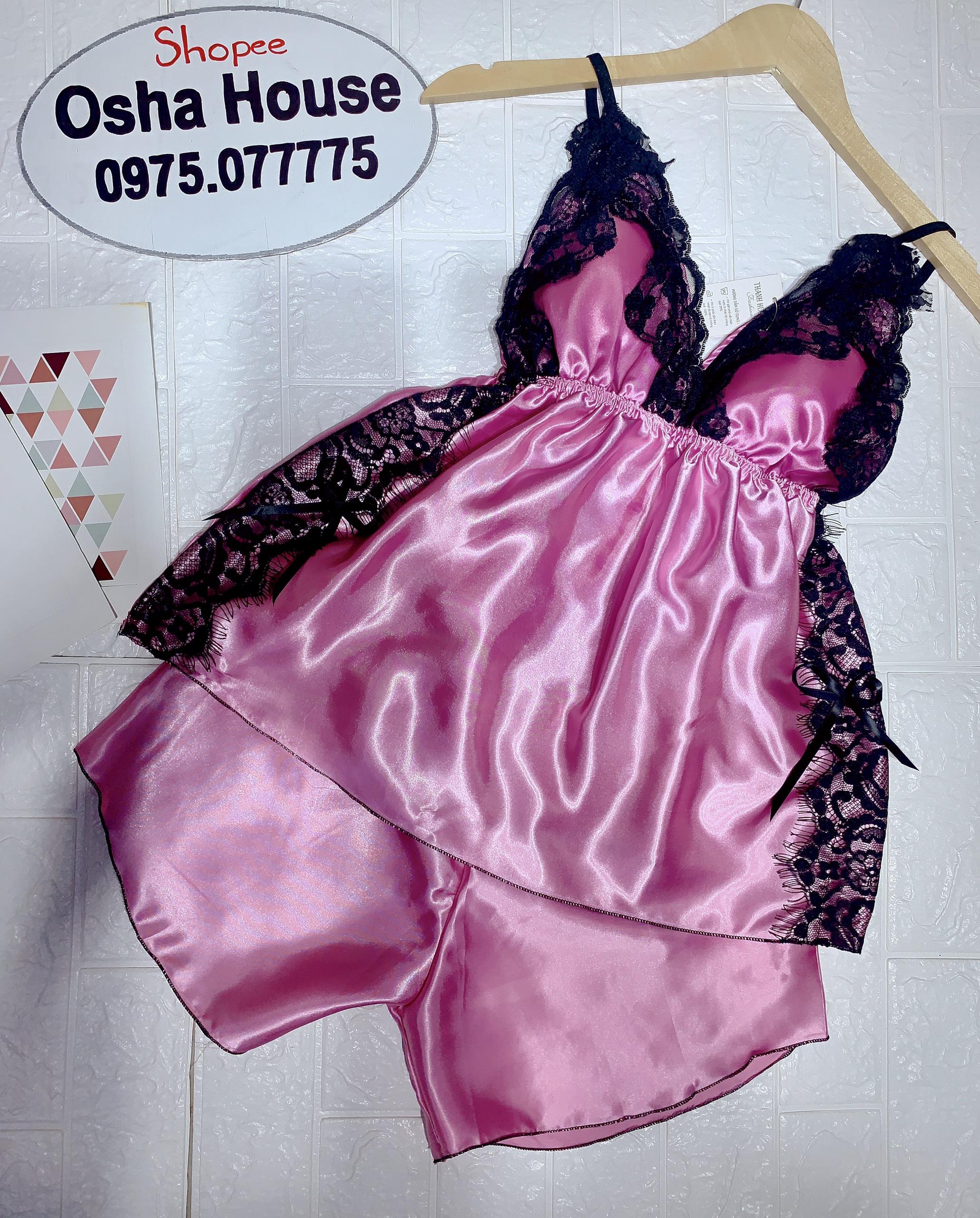 Set bộ phi lụa có mút ngực phối ren sexy