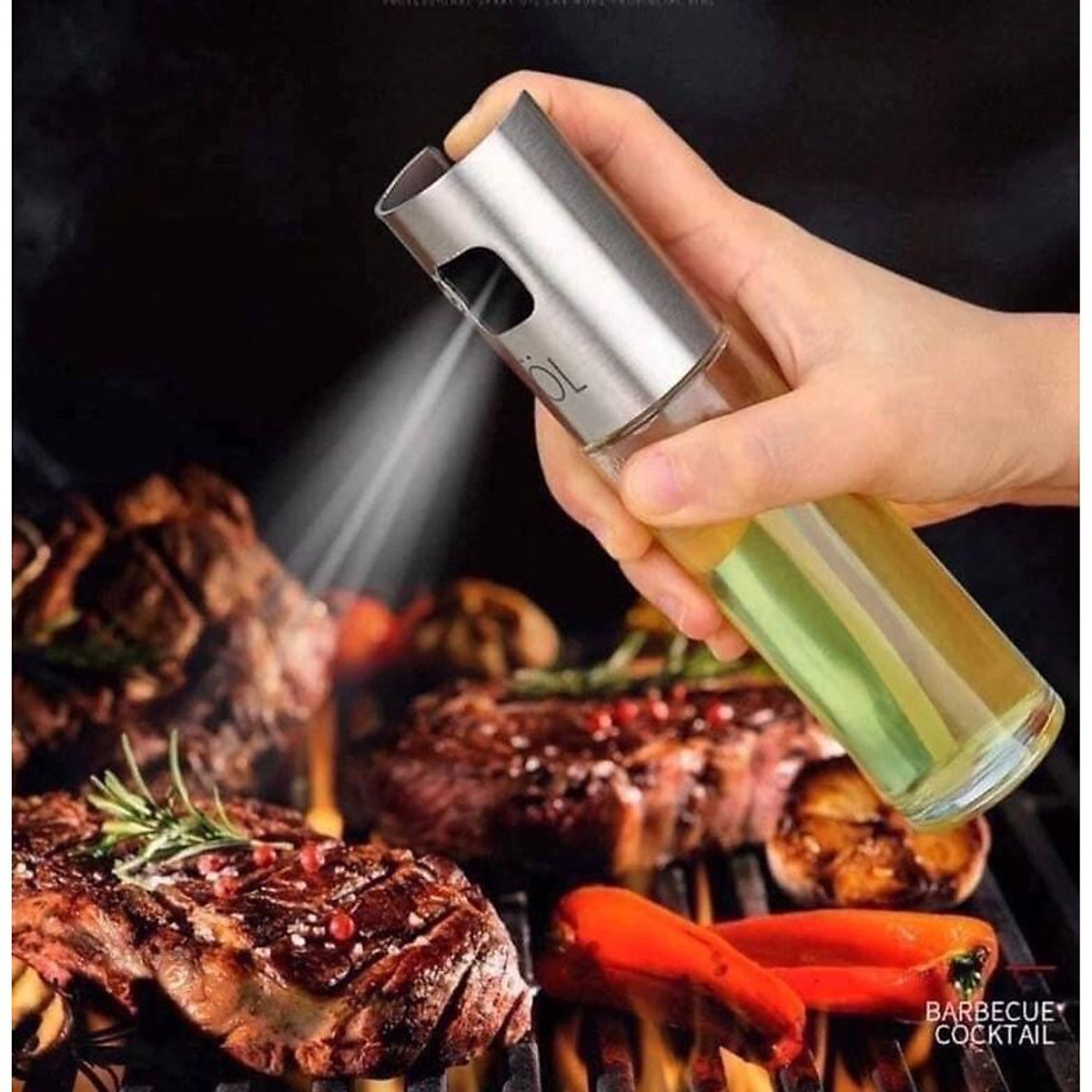 Bình xịt dầu ăn dạng chai inox