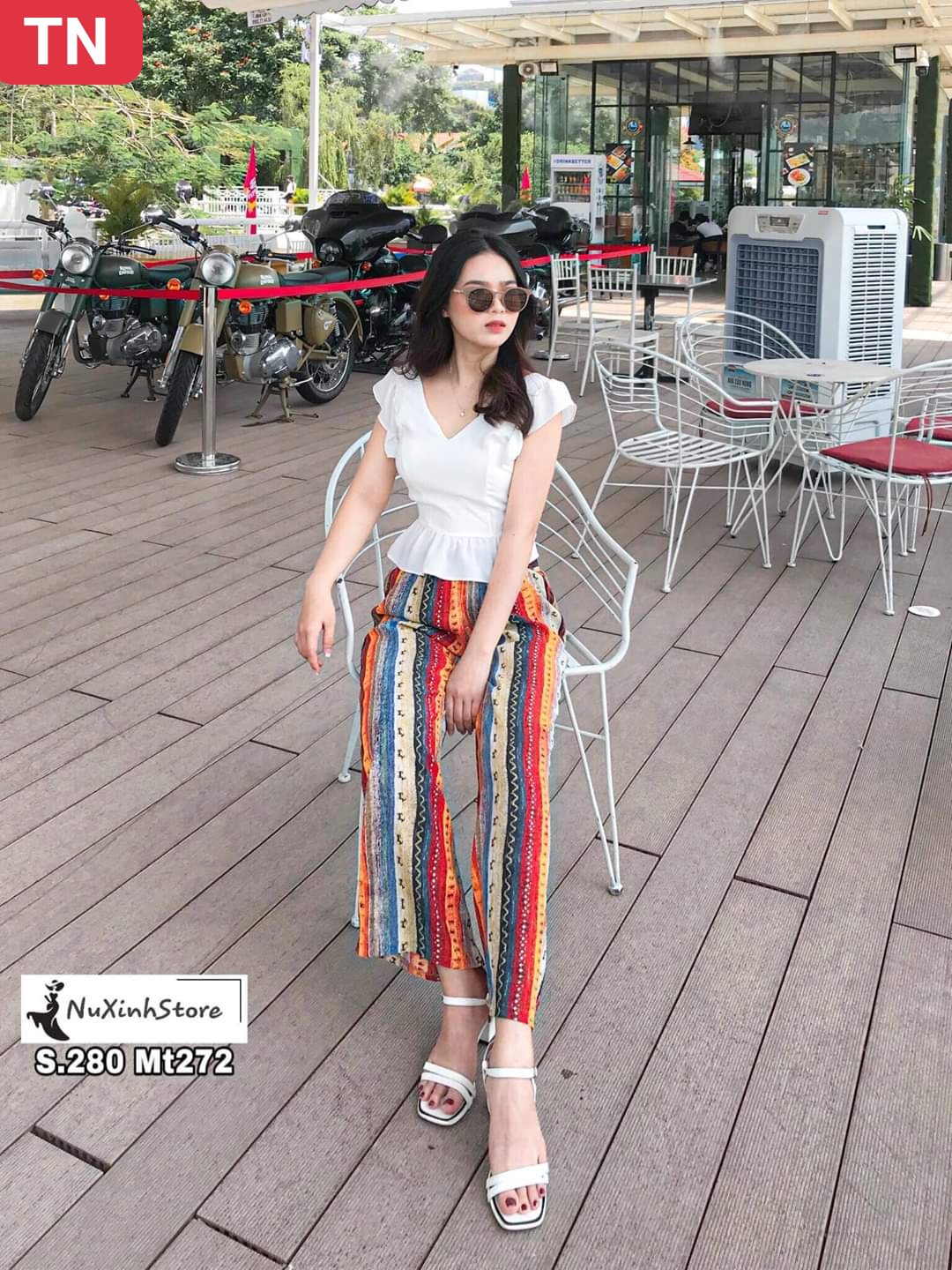 Sét bộ quần thổ cẩm áo trắng lụa-QH