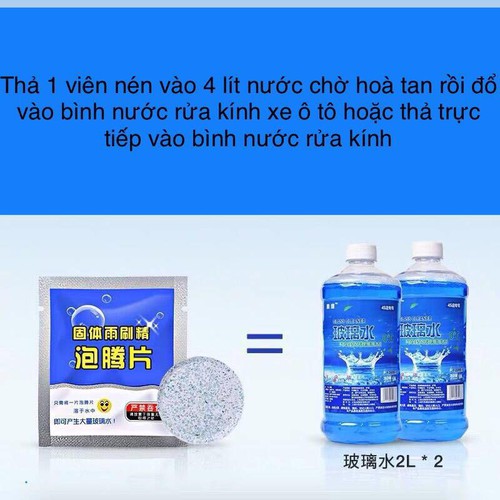 10 Viên sủi pha nước rửa kính xe ô tô