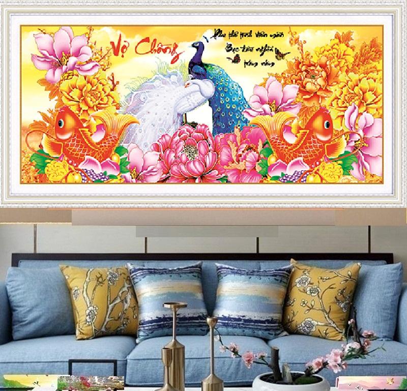 Tranh đính đá mẫu mới Vợ Chồng-KT: 89x41