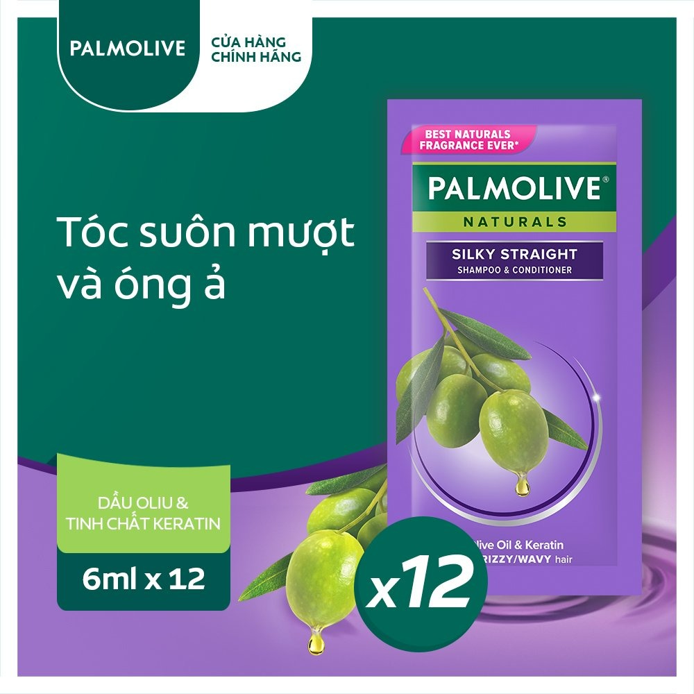 Dầu gội Palmolive dây 12 gói (hồng / tím)