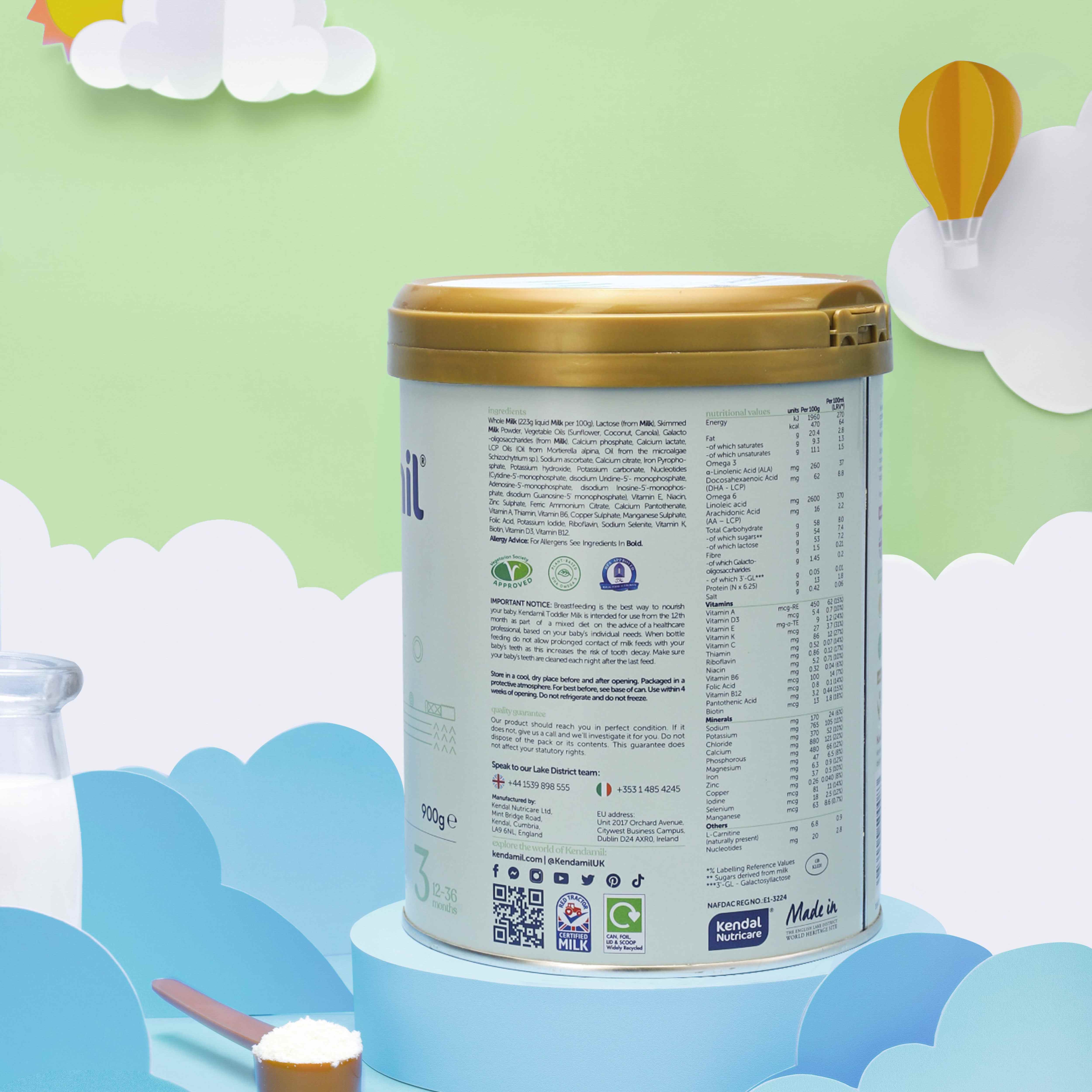 Sữa Công Thức Nguyên Kem Kendamil Số 3 (900g)