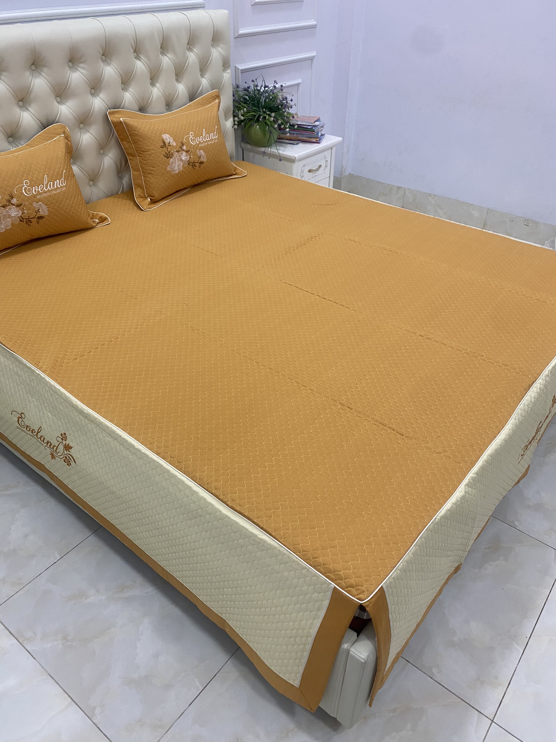 Bộ chăn ga cotton satin poly 7 món trần bông ( được chọn mẫu )