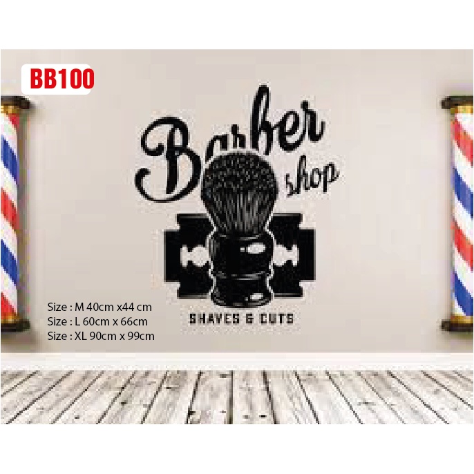 Decal dán làm đẹp cửa tiệm Barber và Salon P7