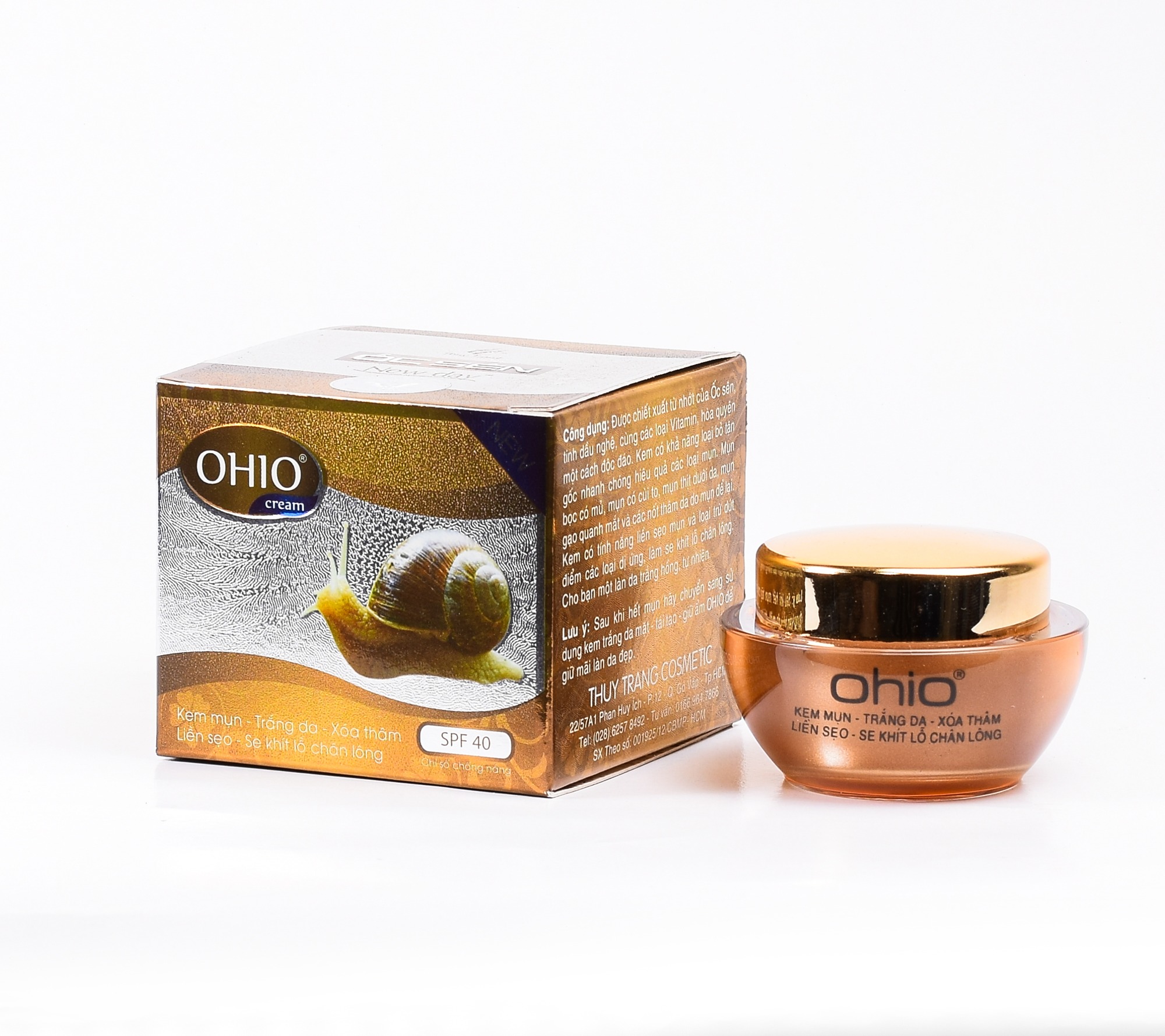 Kem Mụn - Trắng Da - Xóa thâm - Liền Sẹo - Se Khít Lỗ Chân Lông OHIO Ốc Sên New Day (20g)