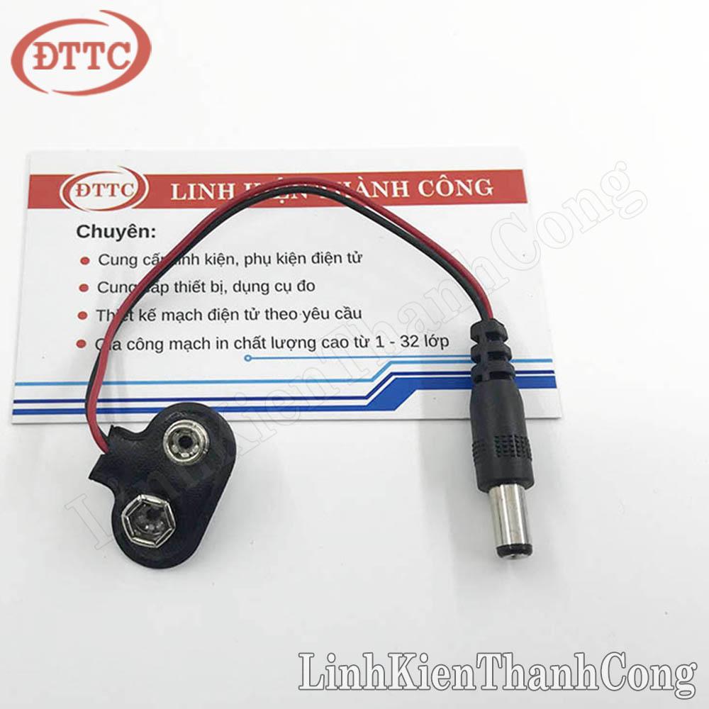 Dây Đế Pin 9V Ra Đầu Jack DC 5.5x2.1mm