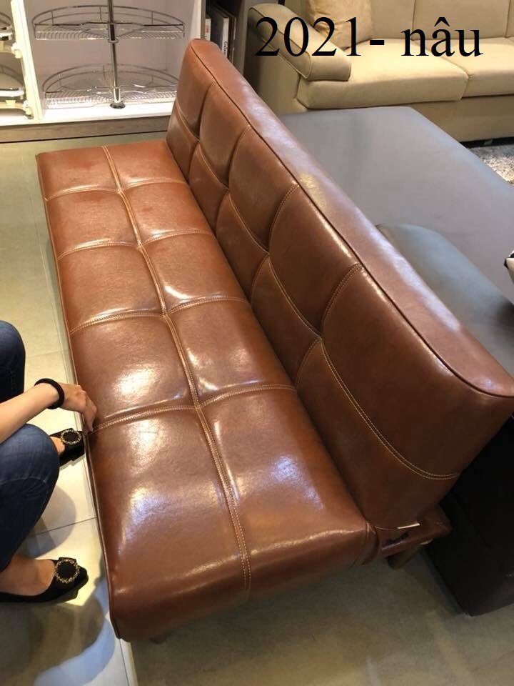 Sofa giường đa năng Juno Sofa màu Da đen 1m7 x 90cm