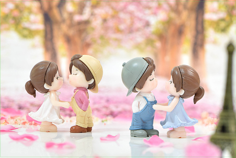 Mô hình cặp đôi chibi dễ thương trang trí tiểu cảnh, terrarium