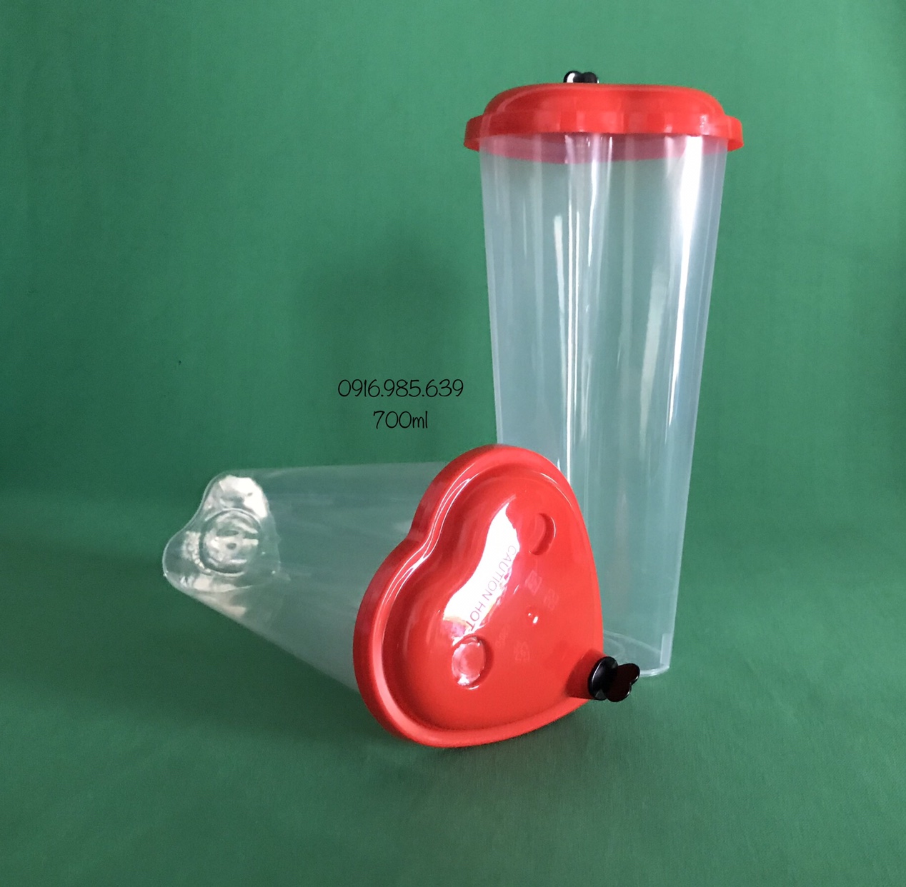 100 LY PP TRÁI TIM 700ML + NẮP + NÚT TIM