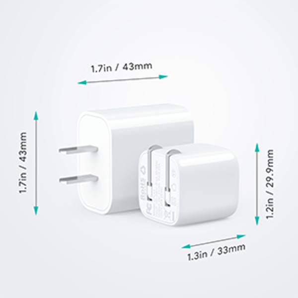 [Mã SKAMSALE03 giảm 10% đơn 200k] Cục sạc ip.hone PD 20W mini AUKEY PA-B1 Pro (White)