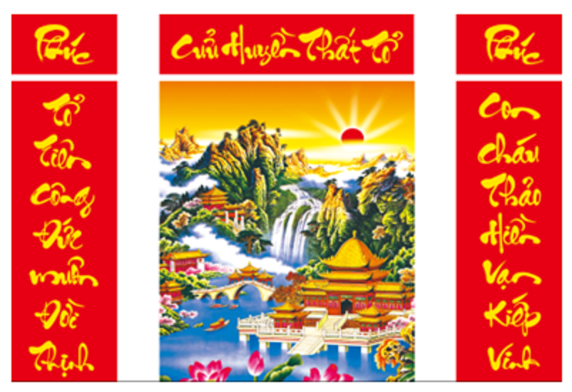 [HCM]Tranh đính đá cửu huyền thất tổ -DD9193