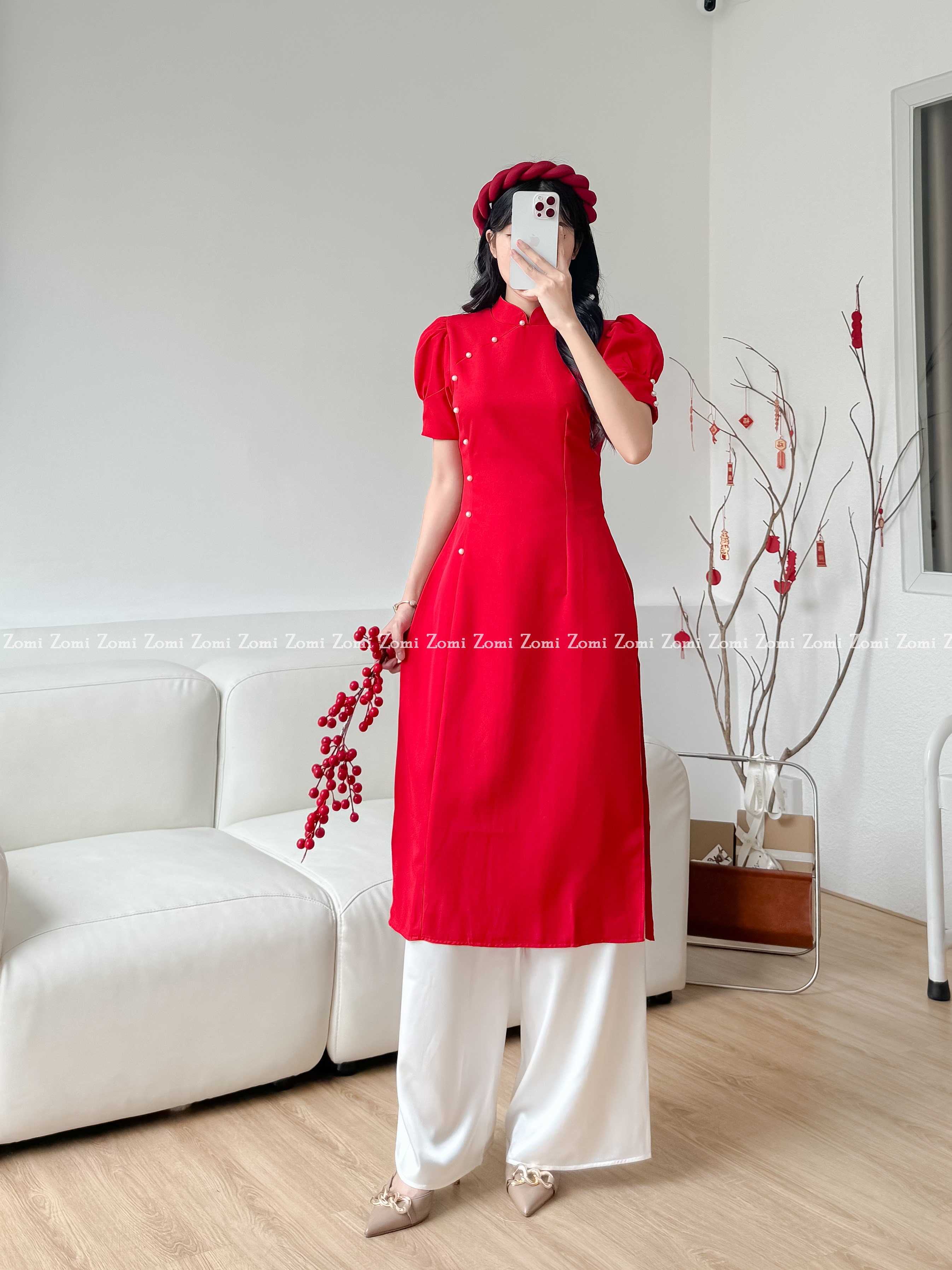 Set áo dài cách tân đính ngọc