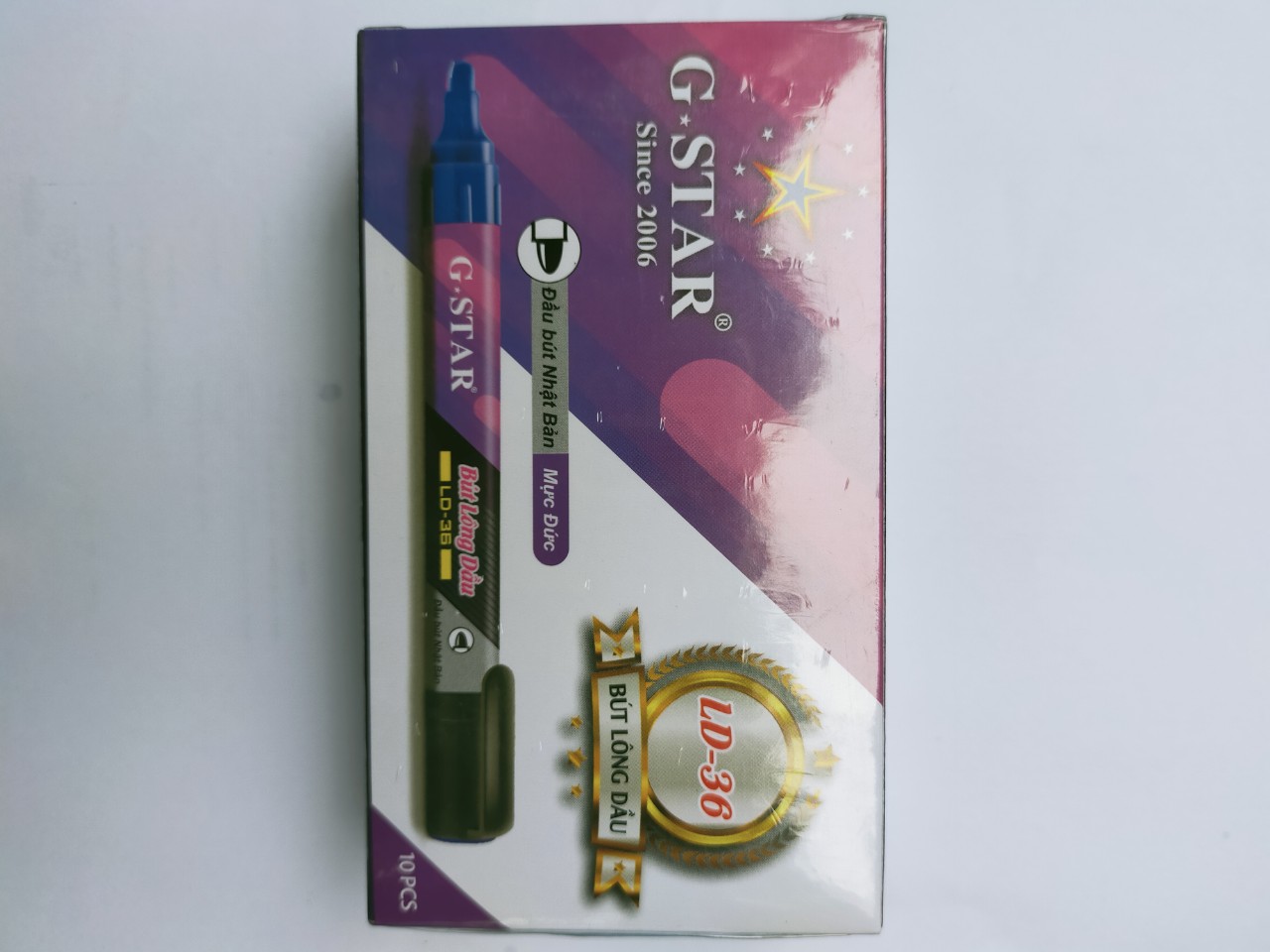 BÚT LÔNG DẦU LD-36 XANH -ĐỎ-ĐEN DÙNG ĐÁNH DẤU THÙNG CARTON, GIẤY, NHỰA...VỚI ĐẦU BÚT NHẬT BẢN, MỰC ĐỨC BỀN, LÂU, ĐẬM NÉT