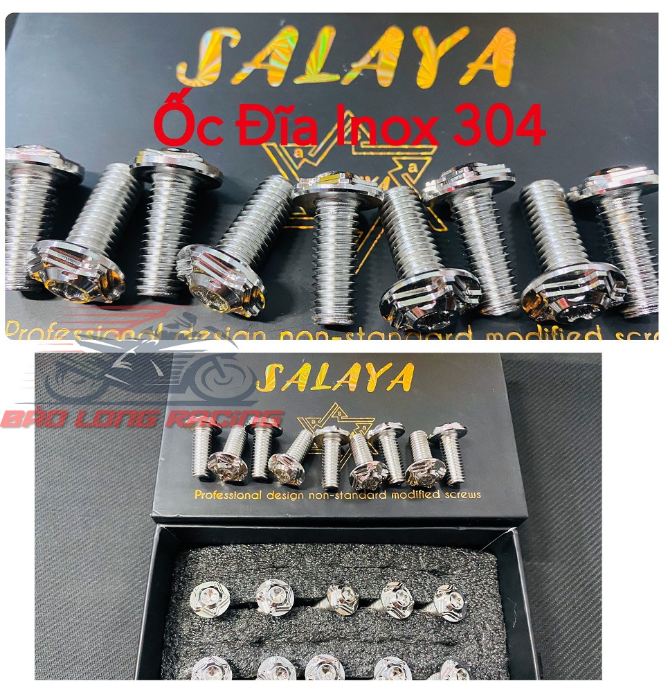 Ốc đĩa Salaya 8li20 gắn xe máy..đúng Inox 304 đẹp sáng bóng