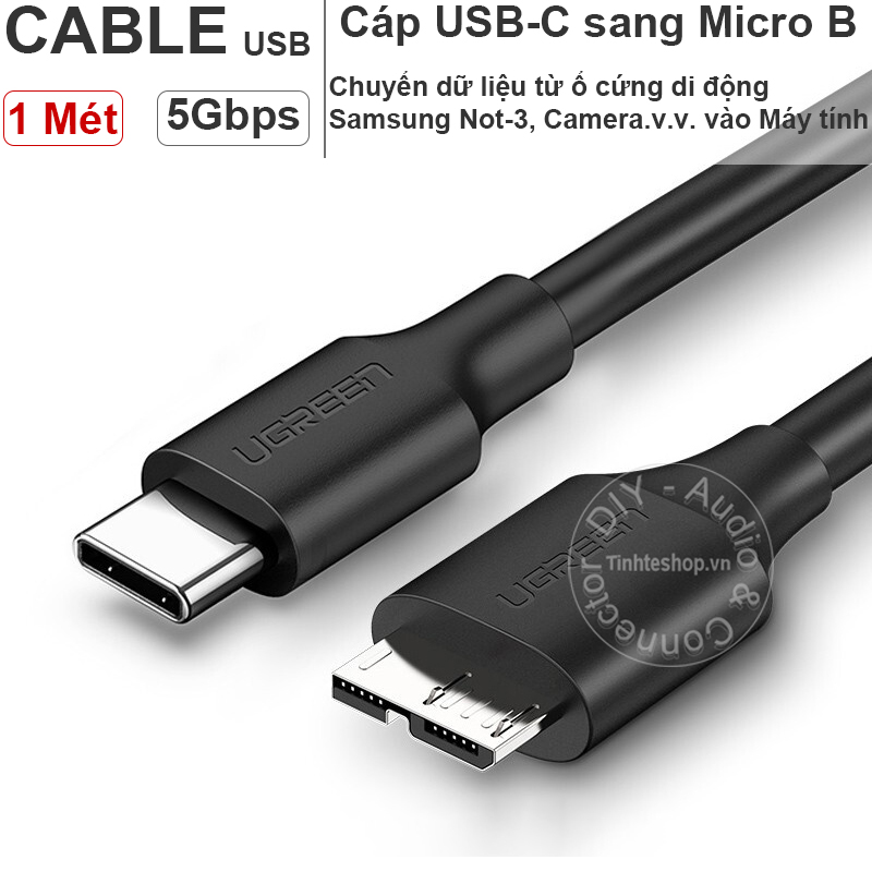 USB type-C gen1 5Gbps Thunderbolt 3 to USB 3.0 Micro B for removable hard drive connector Macbook Laptop Smartphone 1M Ugreen 20103