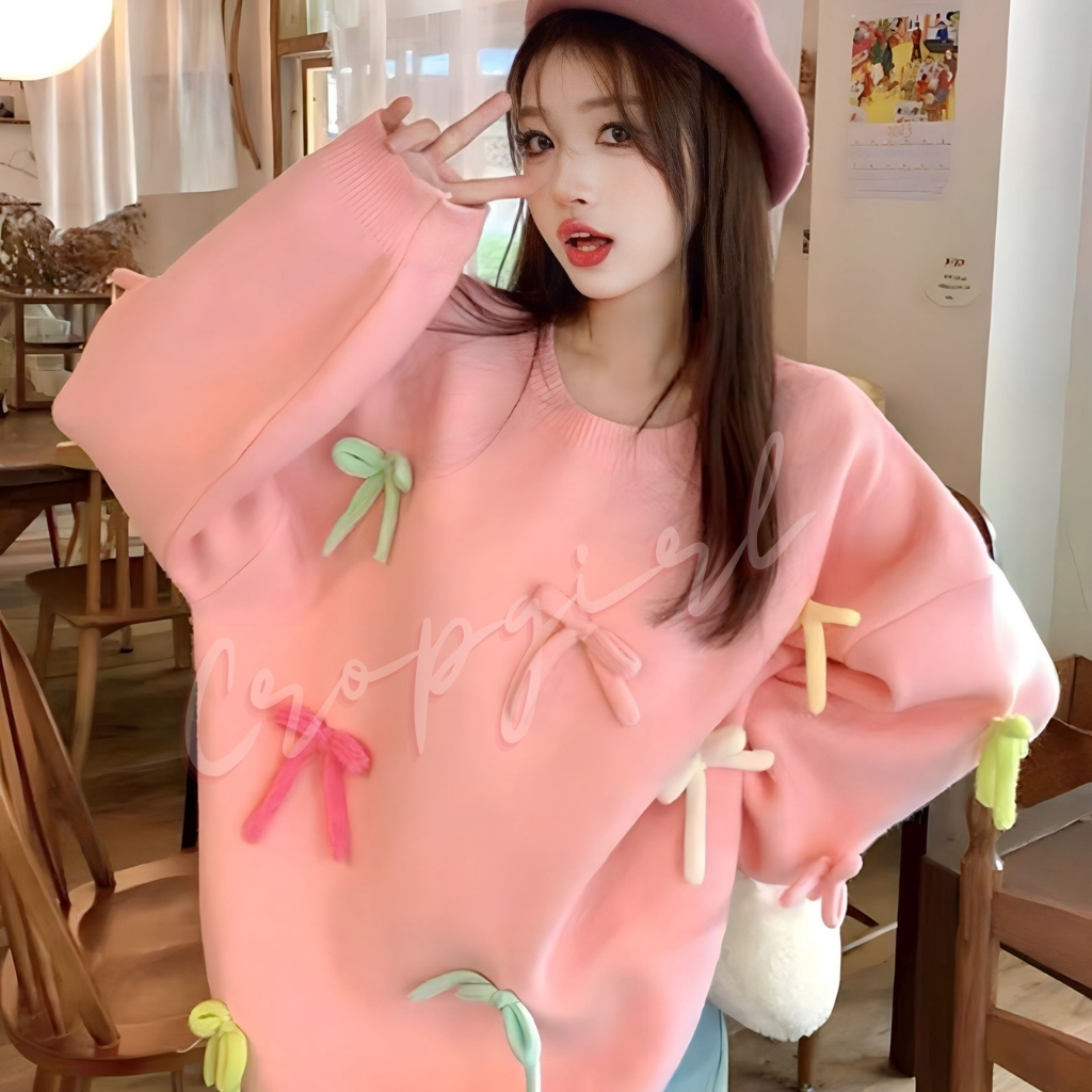 Áo len Quảng Châu đính nơ cute