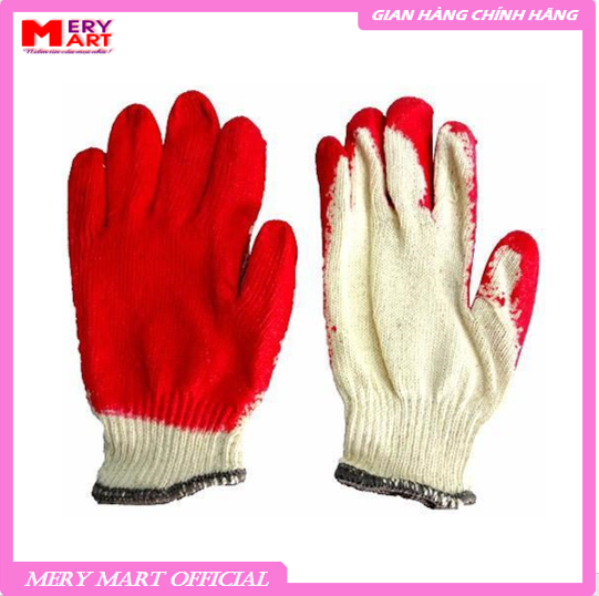 Combo 10 Đôi Găng Tay Sợi Phủ Sơn Đỏ