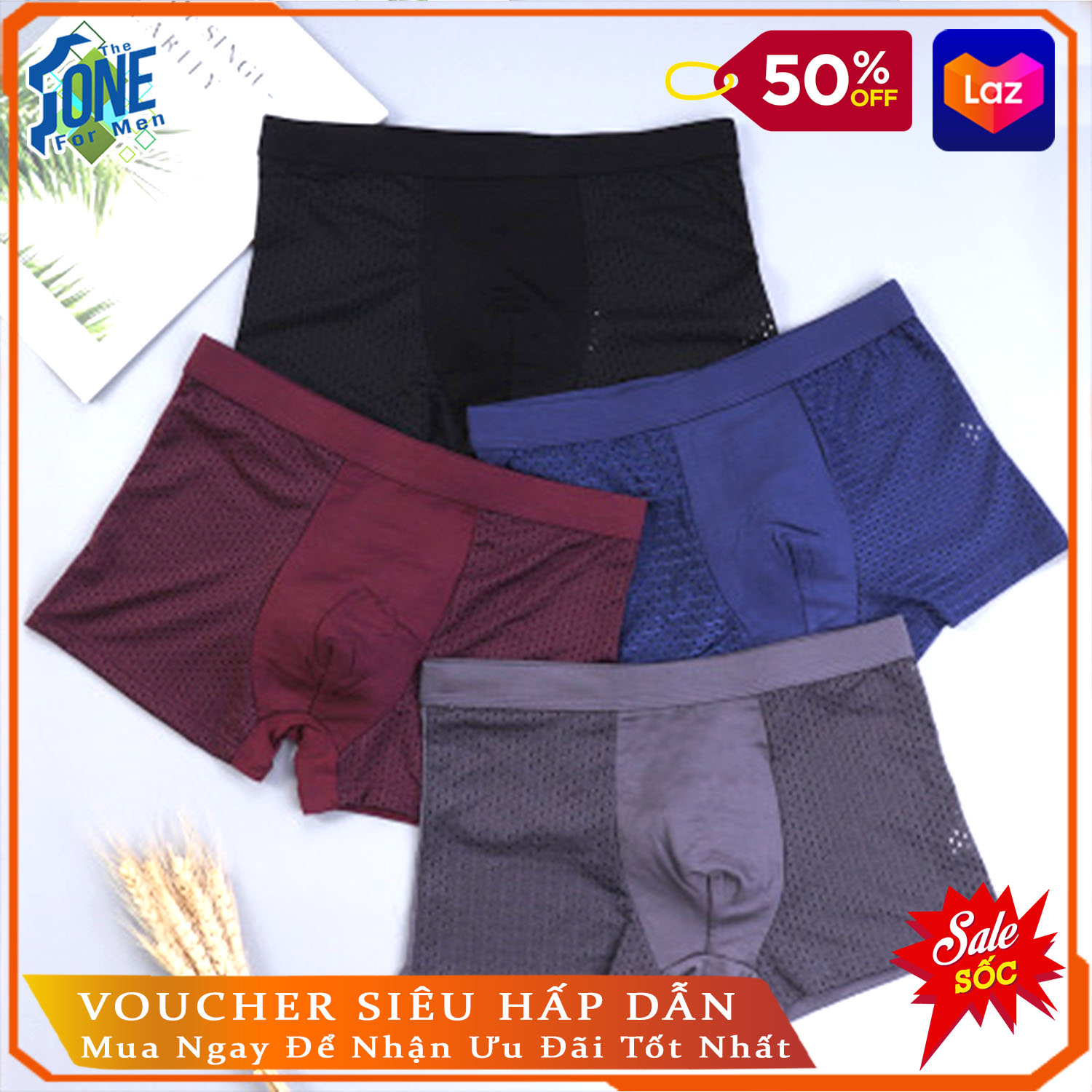 [HCM][HOT SALE] Quần Lót Nam Boxer Thun Lạnh Nhập Khẩu Nhật Bản Quần Sịp Nam Lưới Thoáng Mát Co Giãn 4 Chiều - QLJAPAN