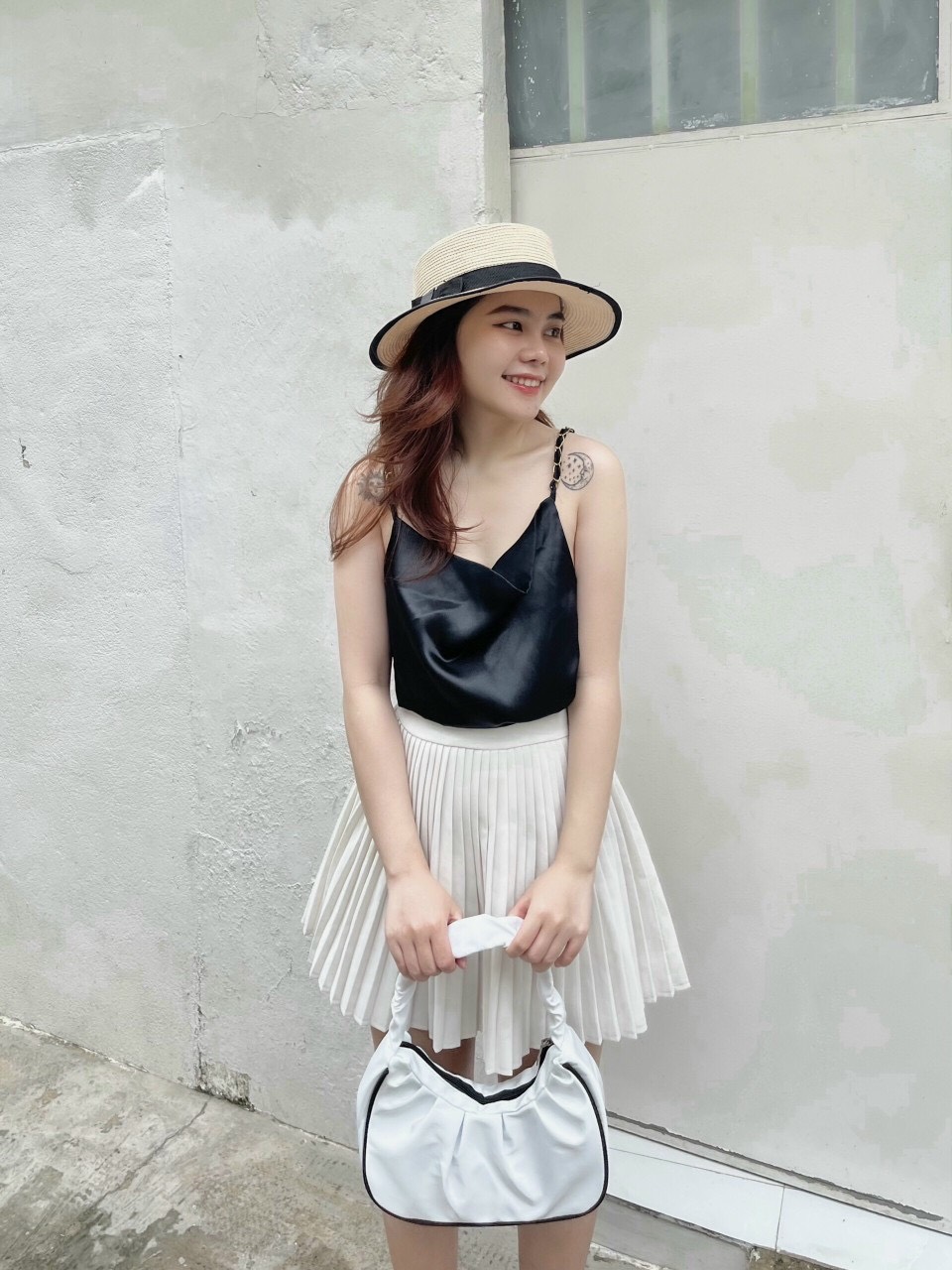 Áo hai dây phi bóng cổ đổ phối xích thời trang TTSA1245