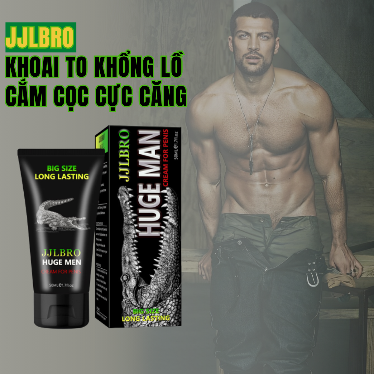 Gel Massage Nam Giới JJLBRO Nhật Bản – Chiết Xuất Nhân Sâm Thảo Dược HỖ TRỢ Tăng Size Tự Nhiên, Kéo Dài Cuộc Vui (Che Tên 100%)