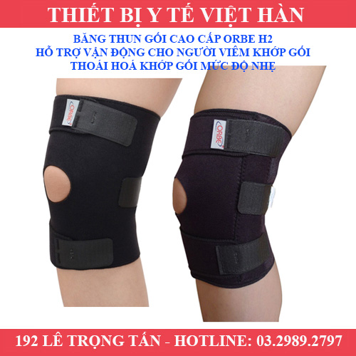 Băng thun gối cao cấp orbe h2 - hỗ trợ vận động cho người viêm khớp gối