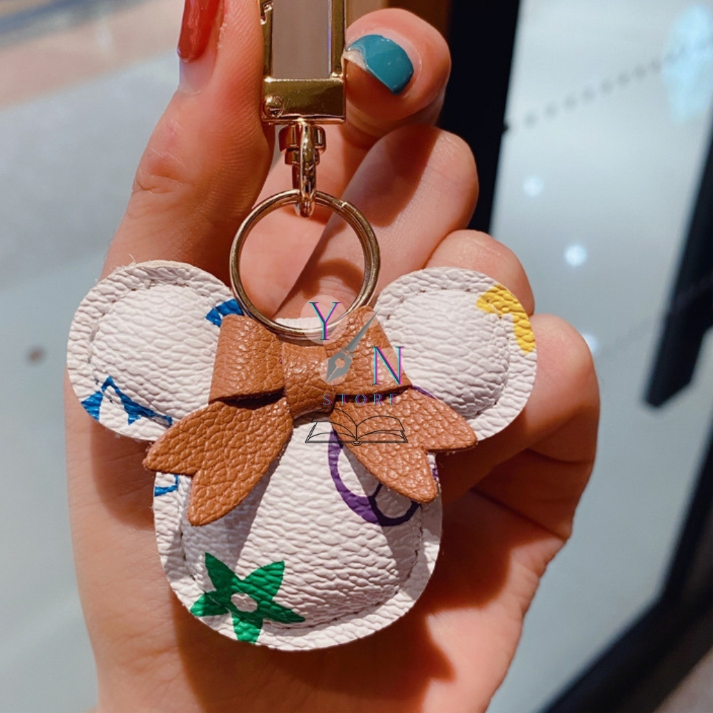 Móc Khóa Mickey Minnie Da Siêu Sang