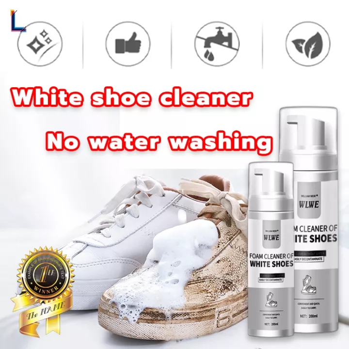 WLWE FOAM CLEANER OF WHITE SHOES Chai Xịt Tạo Bọt Vệ Sinh Giày Cao Cấp tốc tiết kiệm thời gian Tẩy trắng giầy dép Vệ sinh giày túi xách siêu sạch /200ml