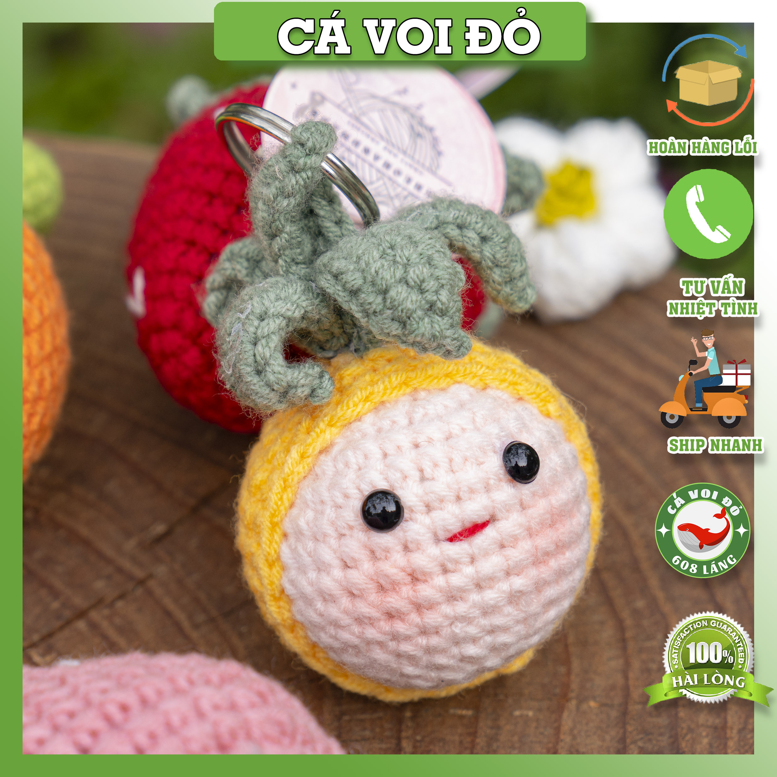 Móc khoá len bông mềm mịn handmade siêu dễ thương