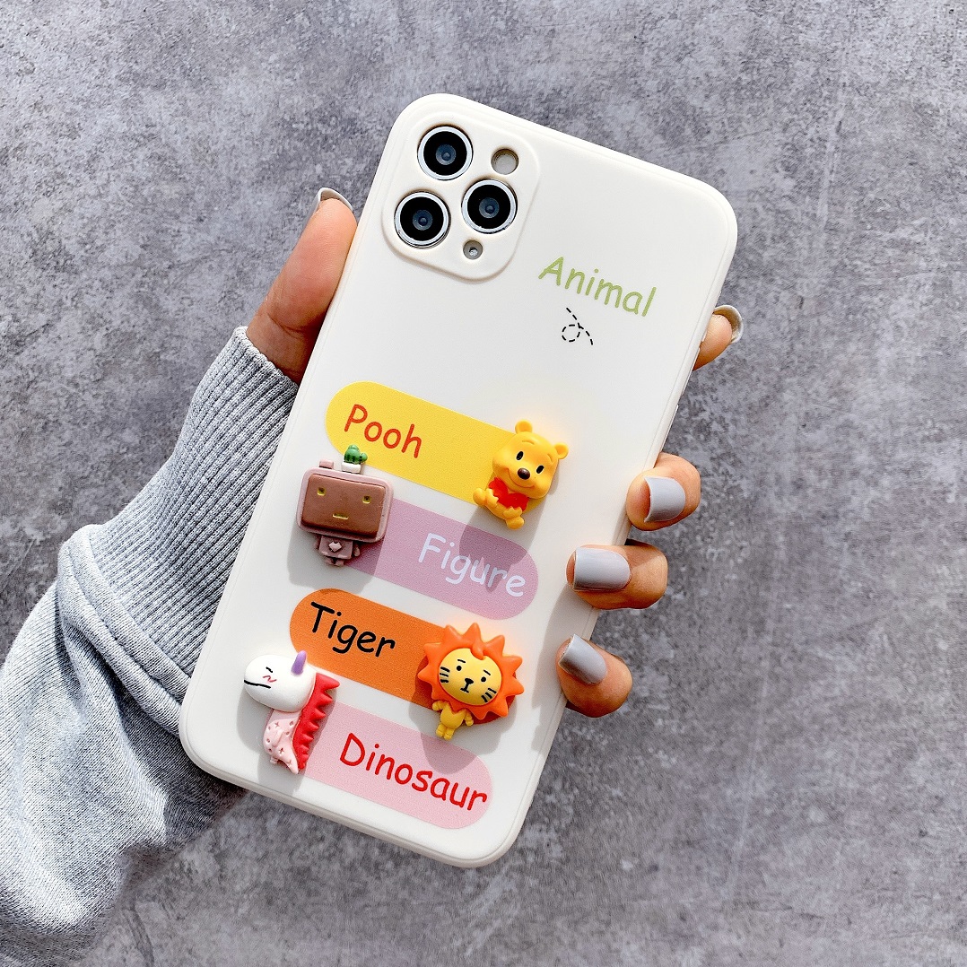 Ốp Lưng Silicon Màu Bảo Vệ Camera Animals Nổi