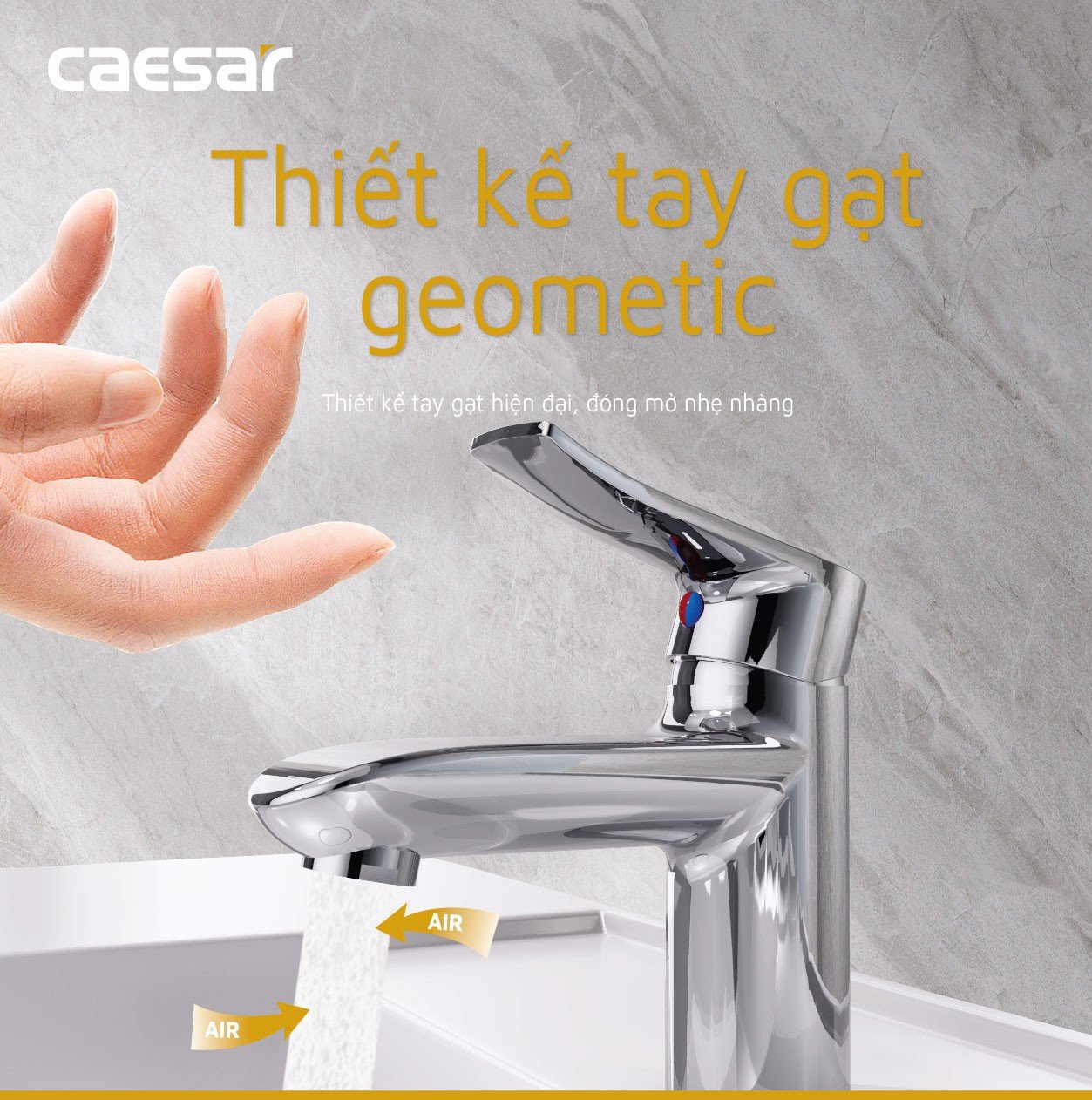 [Caesar] Vòi Lavabo, vòi rửa mặt nóng lạnh CAESAR B490CU