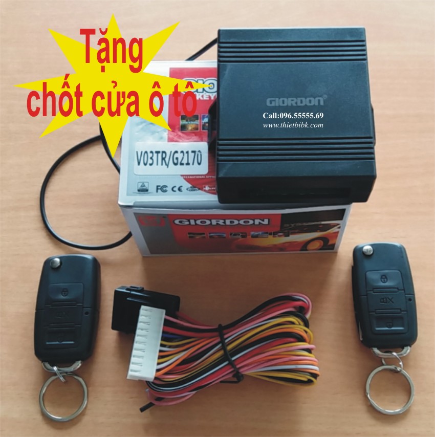 [TẶNG 1 CHỐT CỬA Ô TÔ] Điều khiển khóa cửa ô tô từ xa, hàng đẹp giá rẻ. Khóa cửa tô tô điện tử, 12V 10 dây, có xi nhan, có tìm xe trong bãi, khoảng cách tìm xe xa. Chính hãng GIORDON. G2170