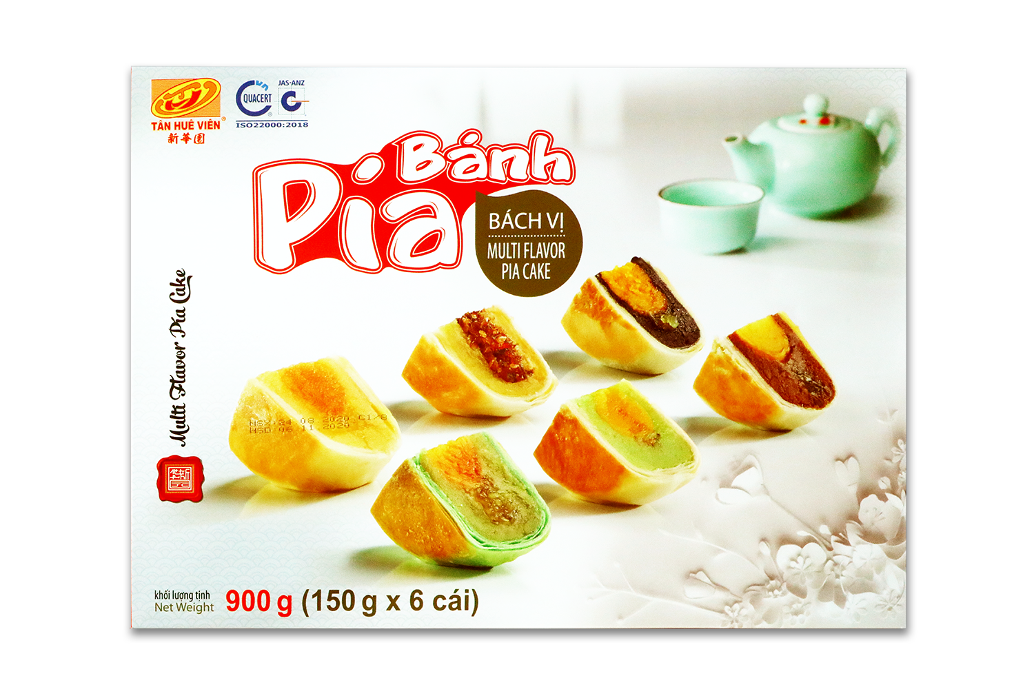 BÁNH PÍA BÁCH VỊ (900g x 6 cái 6 vị ) Tân Huê Viên
