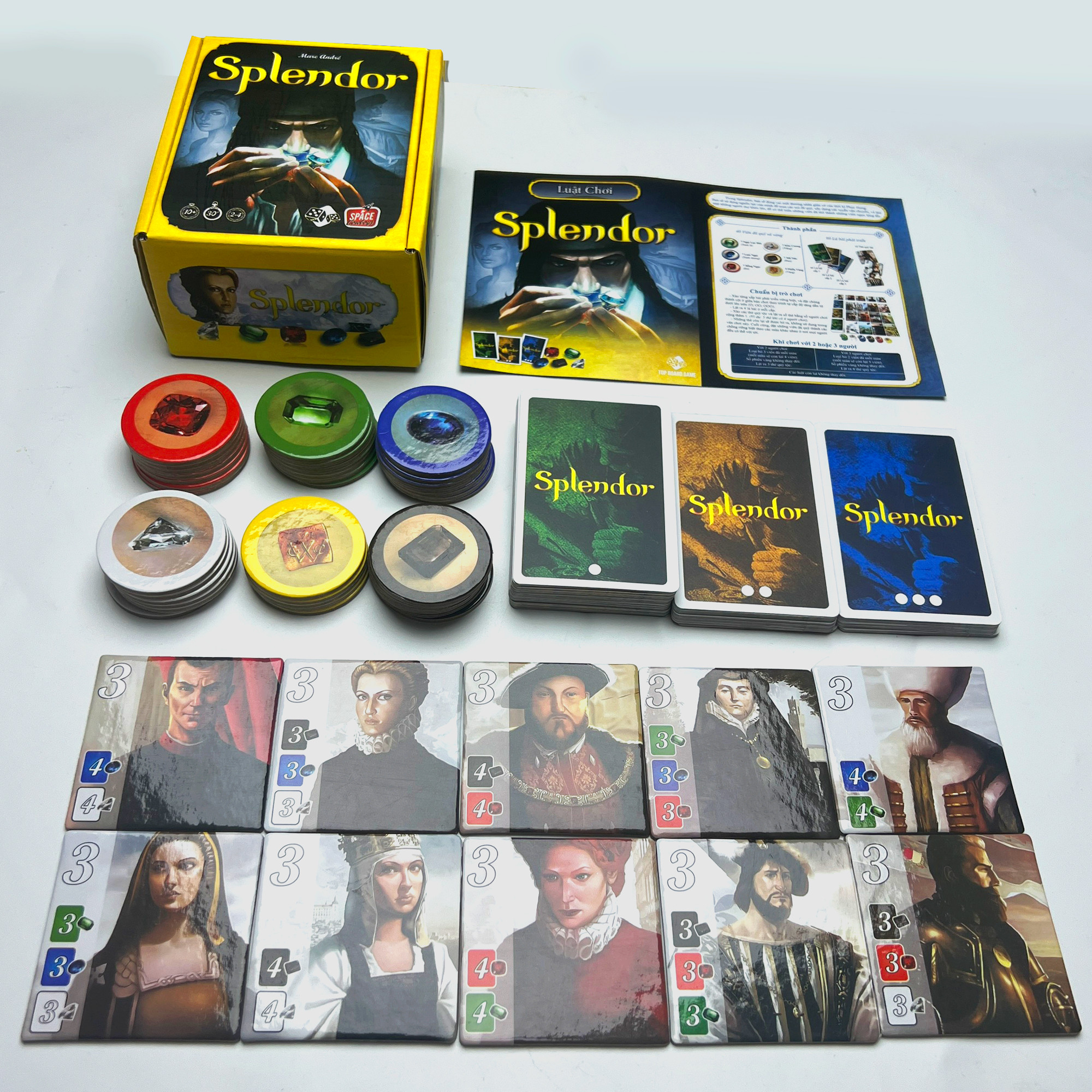 Bài Board Game Splendor Chip giấy Cứng việt hóa 100% Độc Đáo