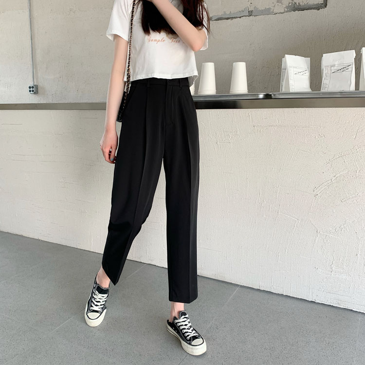 [HCM]Quần tây nữ baggy bigsize màu đen