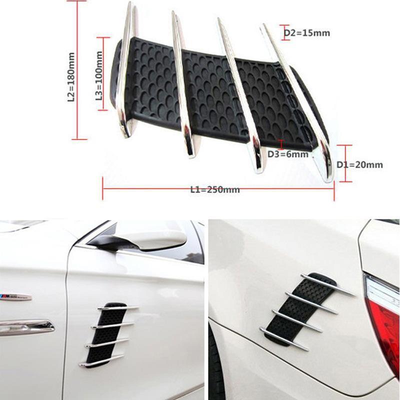 Bộ 2 Miếng Ốp Mang Cá Trang Trí Sườn Xe Ô Tô
