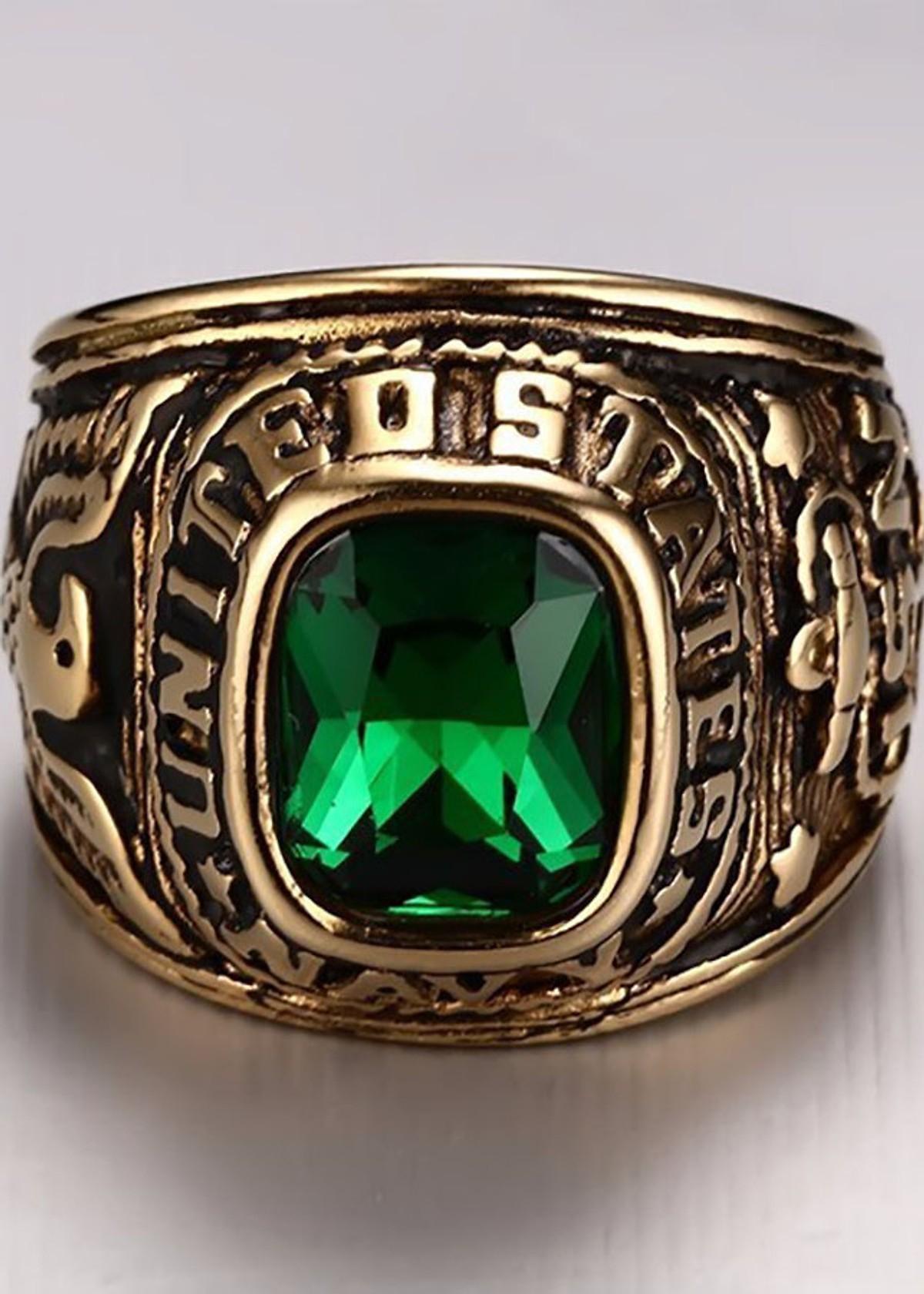 Nhẫn Nam Titanium Kiểu Quận ĐỘI MỸ - CÓ 03 MÀU ĐỎ, ĐEN, XANH LÁ - Tặng Hộp Nhẫn Cao Cấp - Phiếu Bảo Hành 12 Tháng - 01 Đổi 01 Nếu Sai Hình, Kém Chất Lượng