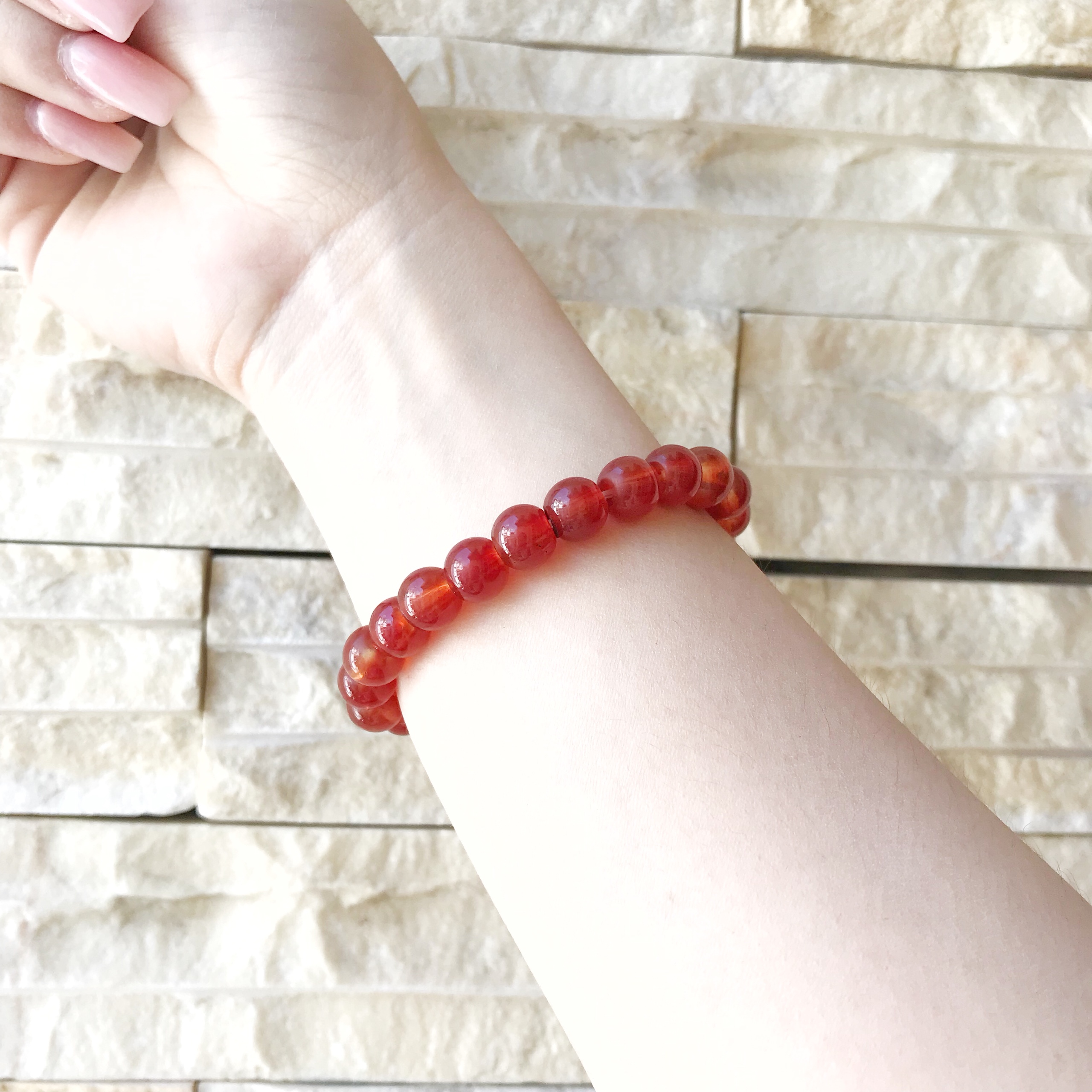 [HCM](COMBO 2) Vòng Đá Thiên Nhiên Đỏ Phong Thuỷ 8 Ly P029