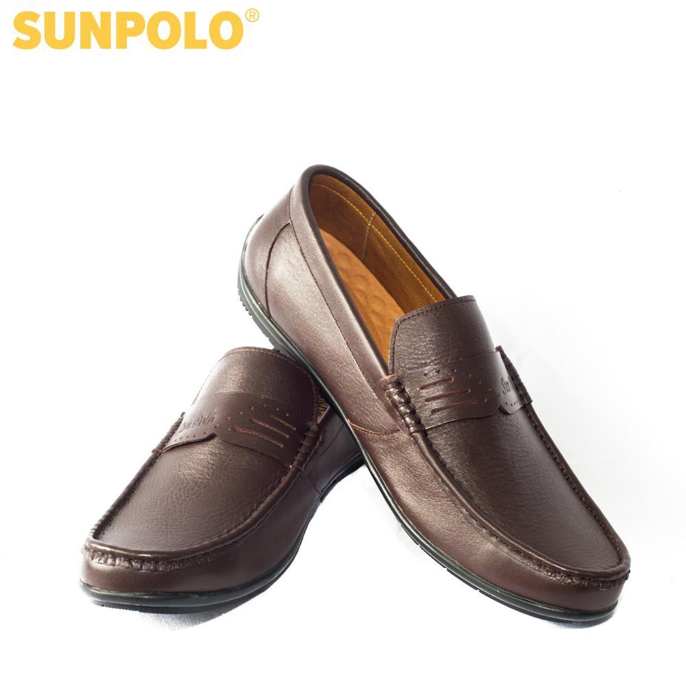 Giày Lười Nam Da Bò SUNPOLO SUMU2511 (Đen, Nâu)