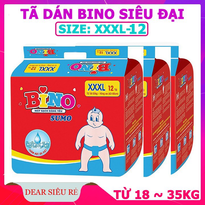 Tã dán bino sumo XXXL 12 miếng ( 18-35kg )