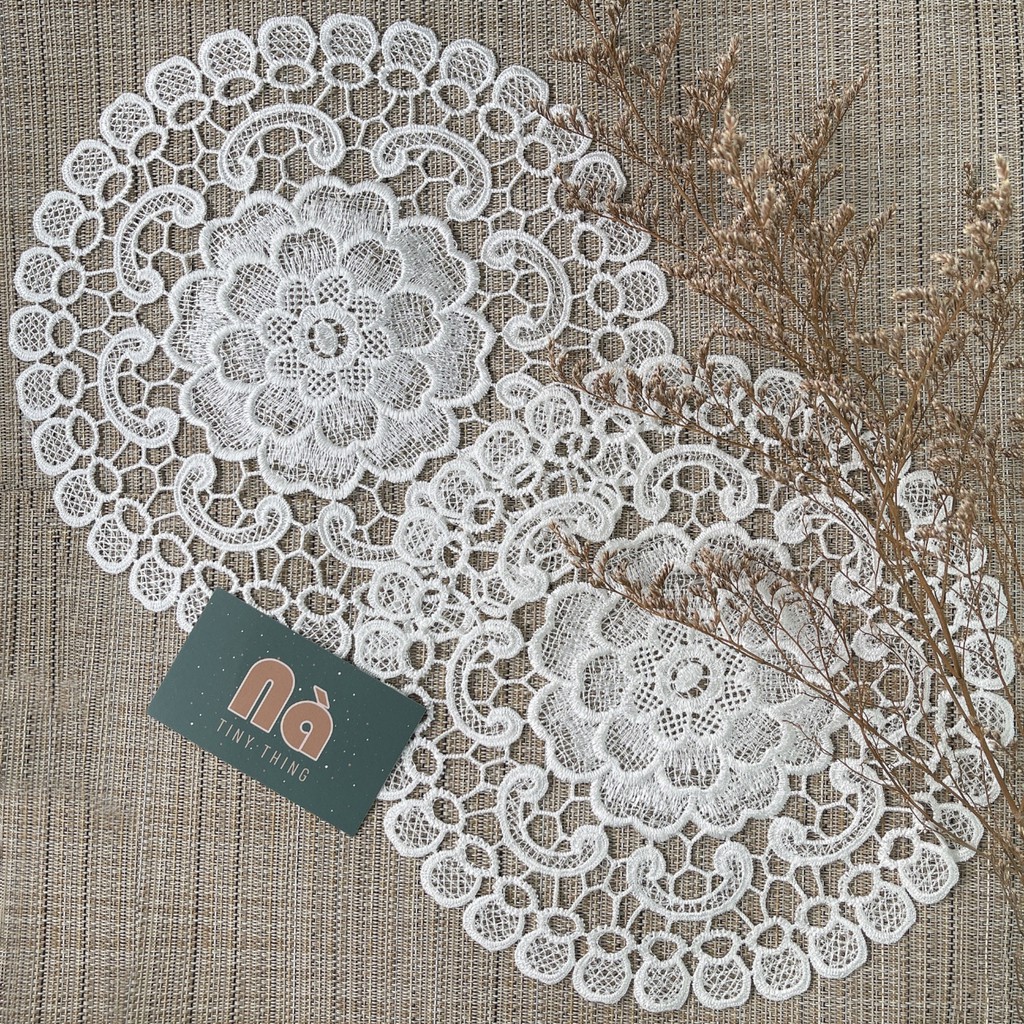 [HCM]Tấm lót miếng lót bình hoa lọ cắm hoa bình trà lót ly bàn ăn chén dĩa chất liệu ren cao cấp dày dặn nhập khẩu-NA001