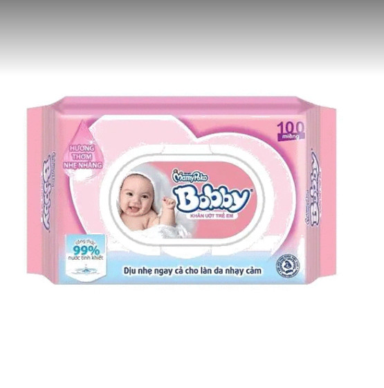 Khăn ướt Bobby không mùi 100 tờ/bịch