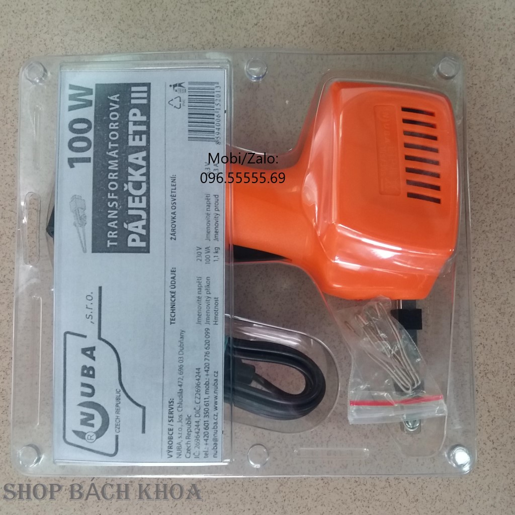 Mỏ hàn xung Tiệp (Cộng hòa Czech) + 5 mũi chính hãng + 5 mũi mạ hợp kim