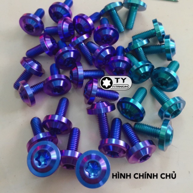 Ốc titan gr5 6li15 6ly15 6li dù to dày bắt ốp pô , dè , áo ... dochoixemay
