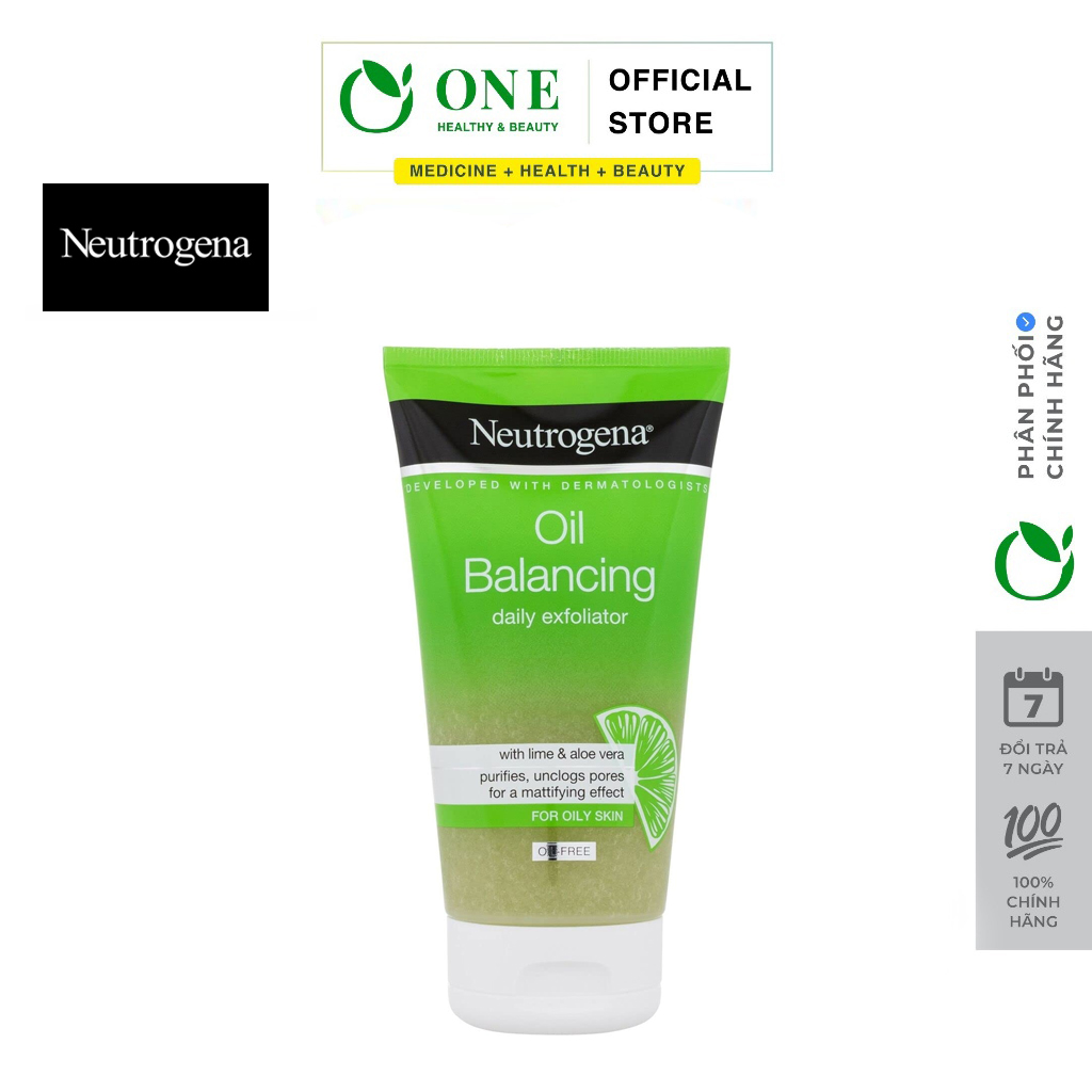 Sữa rửa mặt giảm nhờn Neutrogena Oil Balancing Daily Exfoliator Chanh Xanh 150ml