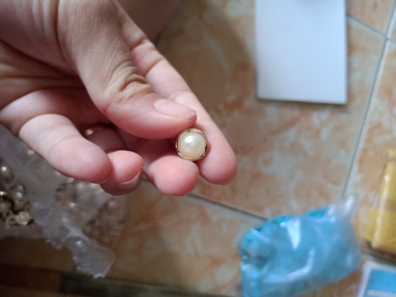 nút ngọc somi viền hoa hồng - 100 nút