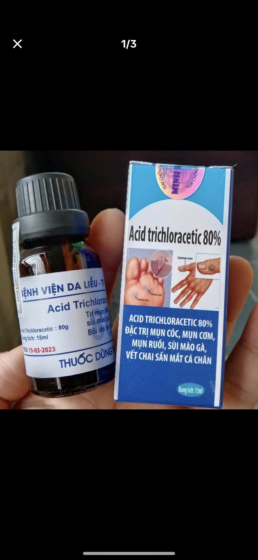 chai chấm mục cóc mụn cơm