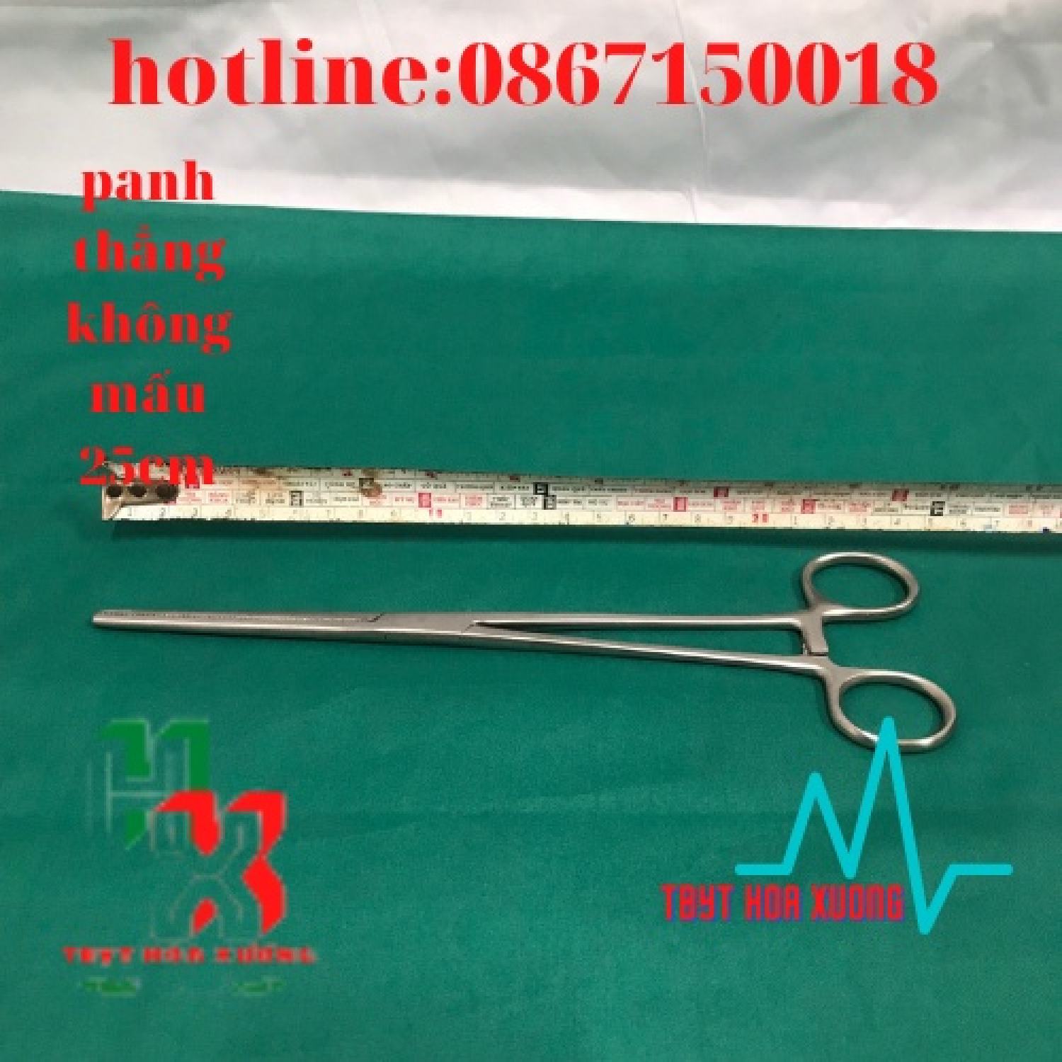 Panh y tế - panh thẳng không mấu 25cm hàng parkistan