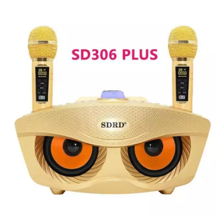 Micro Karaoke Bluetooth Hình Mắt Cú Loa Mắt Cú Tặng Kèm 2 Micro Không Dây Sd306 Cao Cấp Kiểu Dáng Đẹp Phù Hợp Với Mọi Không Gian ngoài trời trong nhà đi du lịch gọn gàn dể mang theo Laz Police